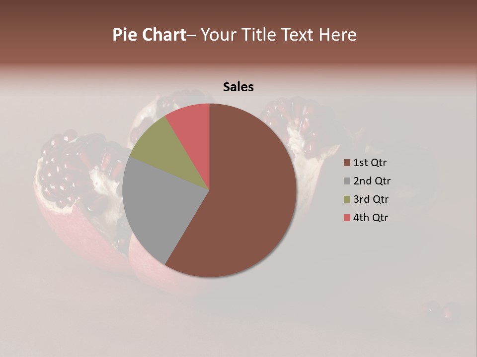 Gorgeous Broken Pomegranate In Holland's Style Laying On The Craft Paper PowerPoint Template