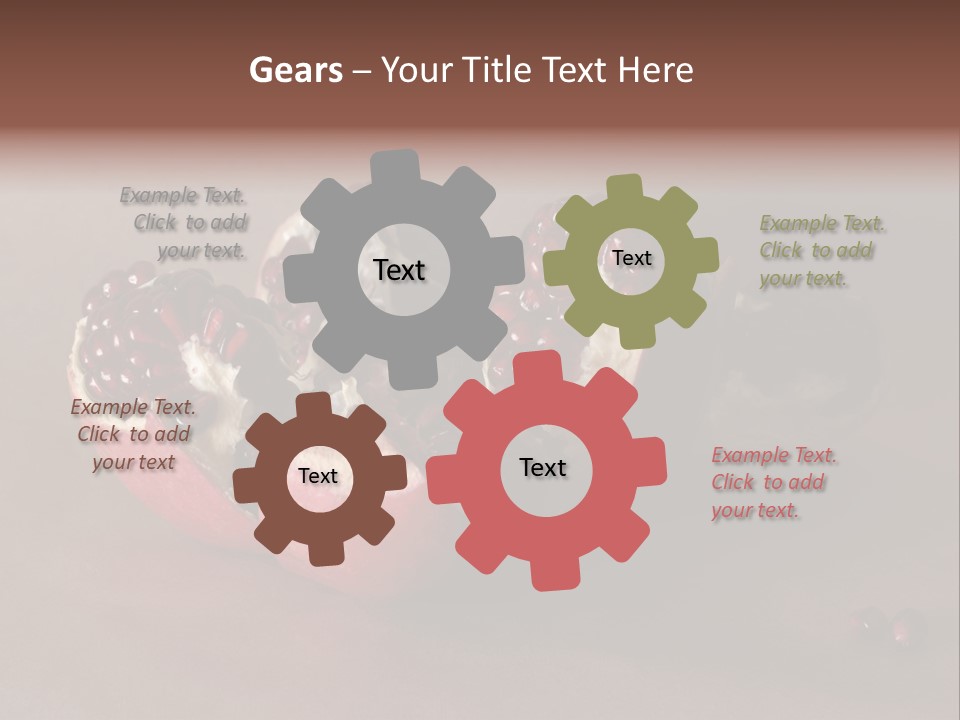 Gorgeous Broken Pomegranate In Holland's Style Laying On The Craft Paper PowerPoint Template