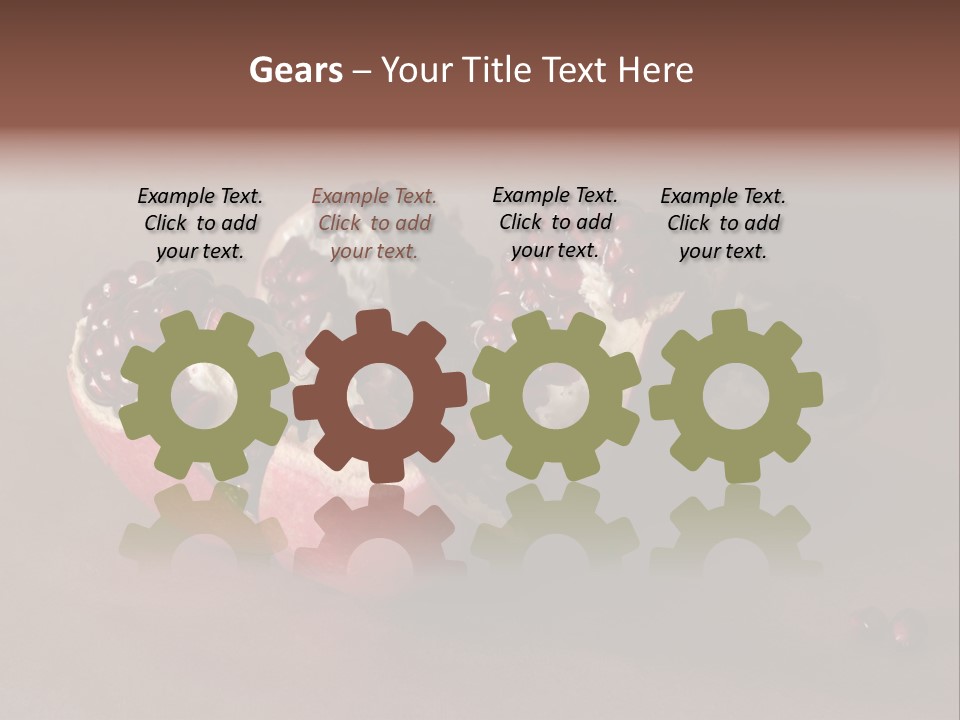 Gorgeous Broken Pomegranate In Holland's Style Laying On The Craft Paper PowerPoint Template