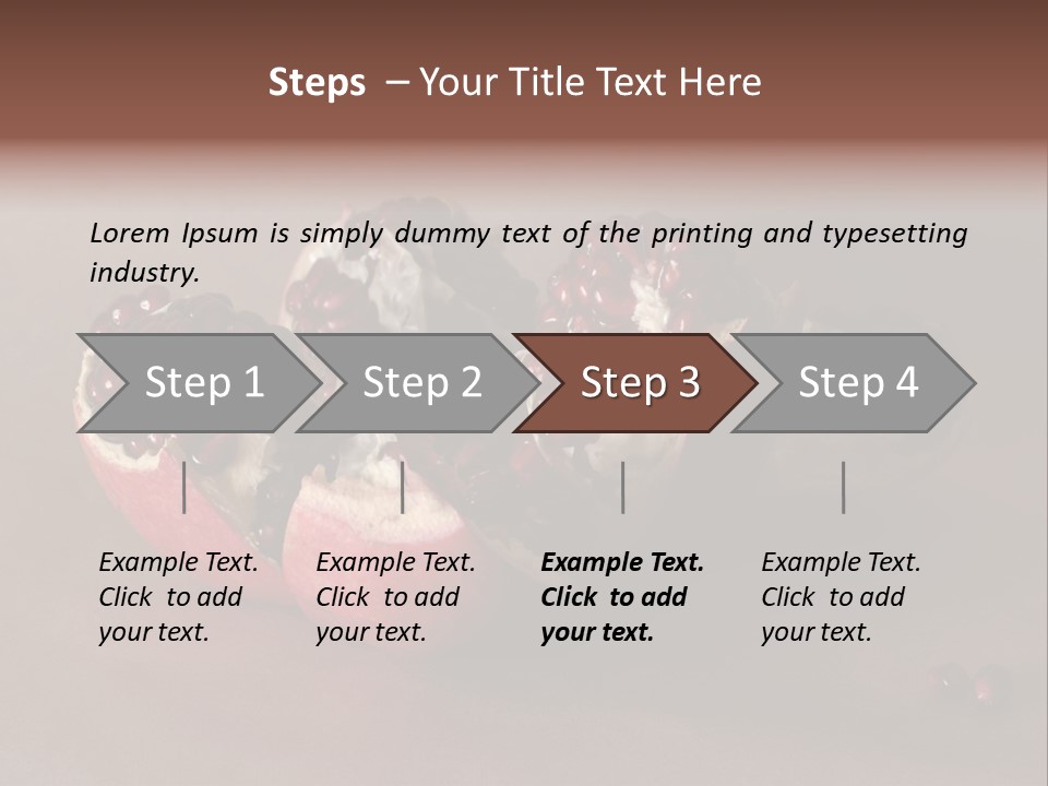 Gorgeous Broken Pomegranate In Holland's Style Laying On The Craft Paper PowerPoint Template