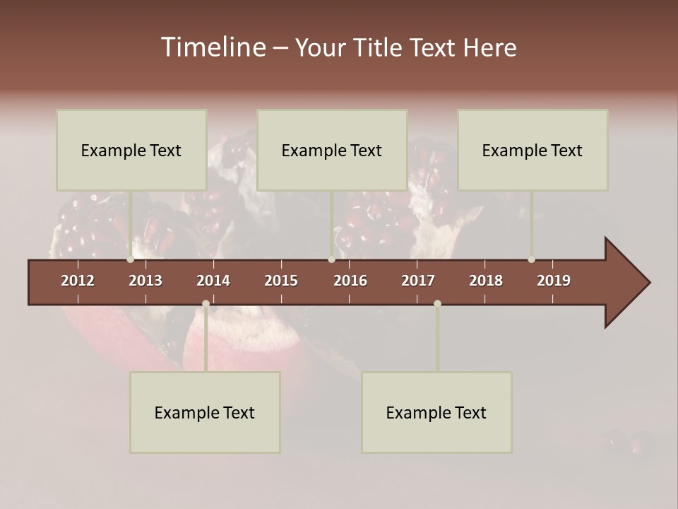 Gorgeous Broken Pomegranate In Holland's Style Laying On The Craft Paper PowerPoint Template