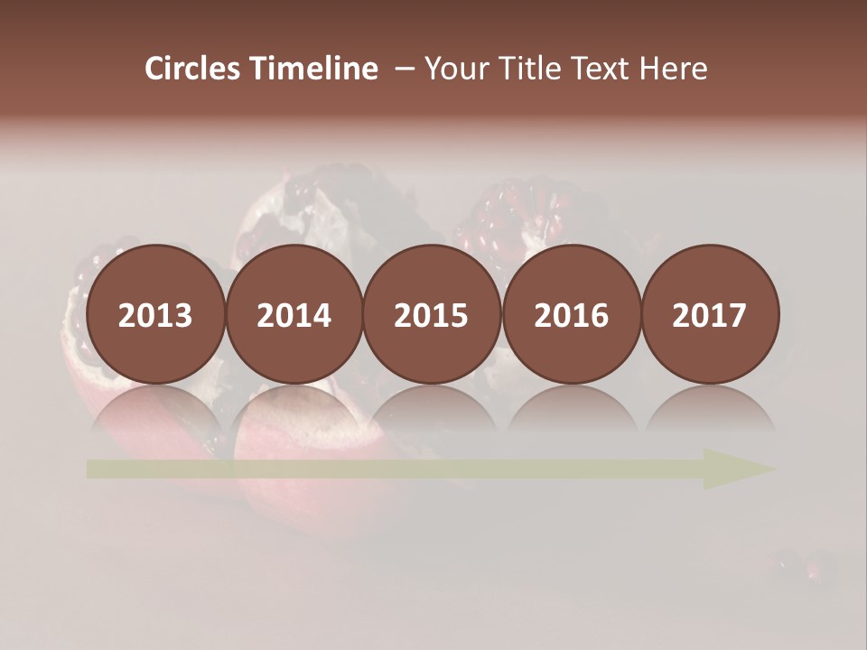 Gorgeous Broken Pomegranate In Holland's Style Laying On The Craft Paper PowerPoint Template