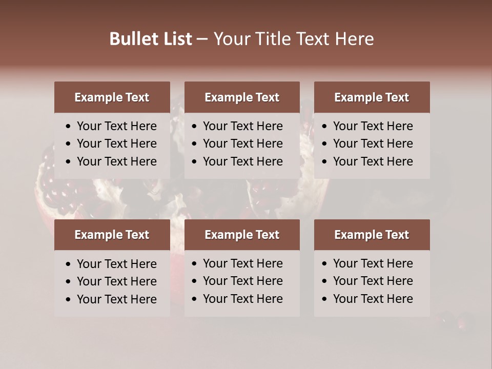 Gorgeous Broken Pomegranate In Holland's Style Laying On The Craft Paper PowerPoint Template