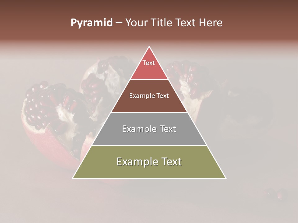 Gorgeous Broken Pomegranate In Holland's Style Laying On The Craft Paper PowerPoint Template