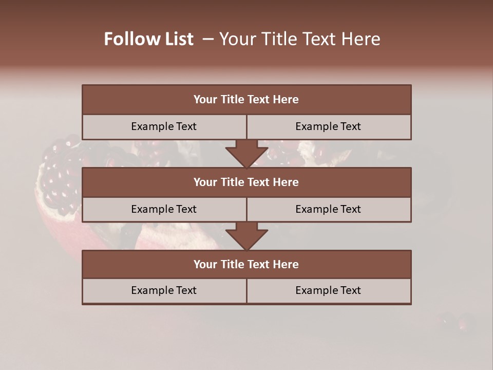 Gorgeous Broken Pomegranate In Holland's Style Laying On The Craft Paper PowerPoint Template