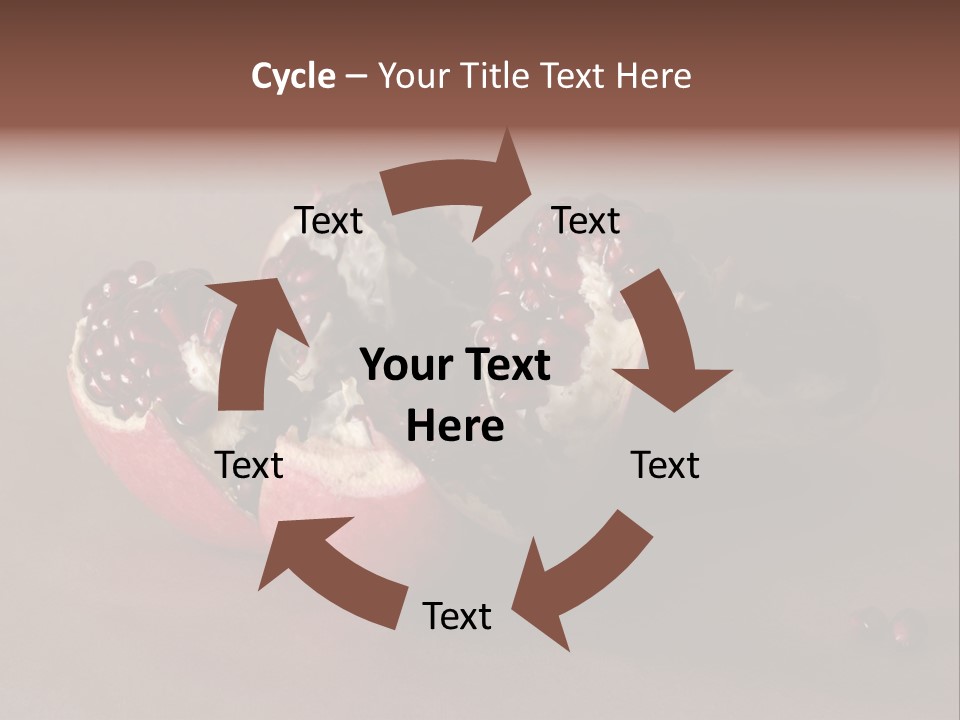 Gorgeous Broken Pomegranate In Holland's Style Laying On The Craft Paper PowerPoint Template