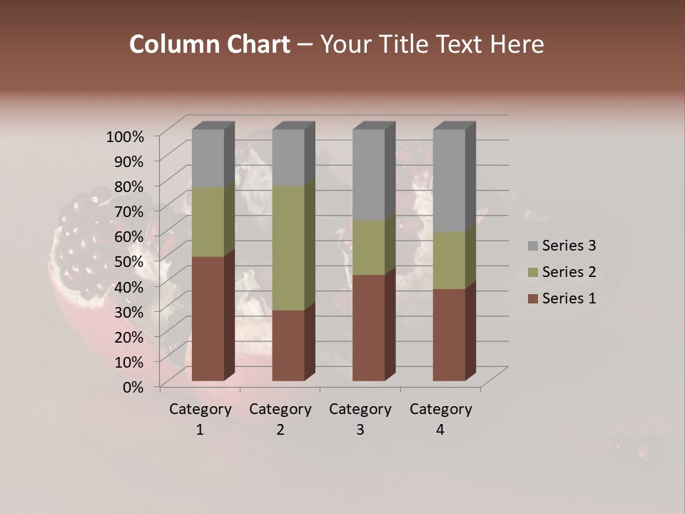 Gorgeous Broken Pomegranate In Holland's Style Laying On The Craft Paper PowerPoint Template