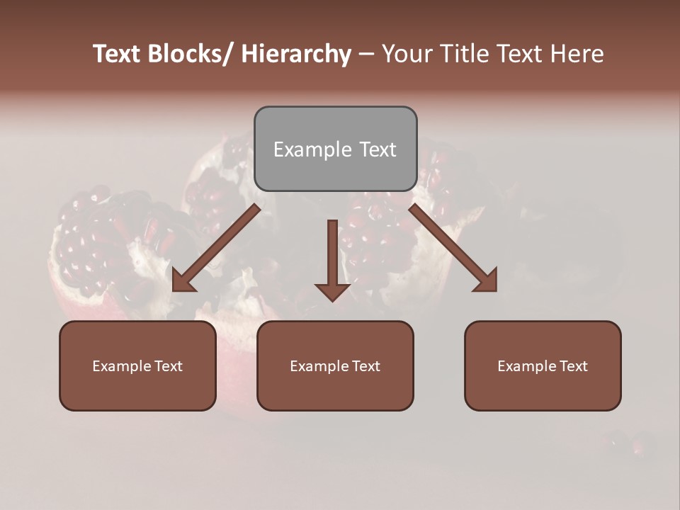 Gorgeous Broken Pomegranate In Holland's Style Laying On The Craft Paper PowerPoint Template