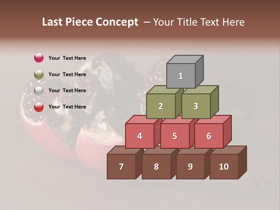 Gorgeous Broken Pomegranate In Holland's Style Laying On The Craft Paper PowerPoint Template