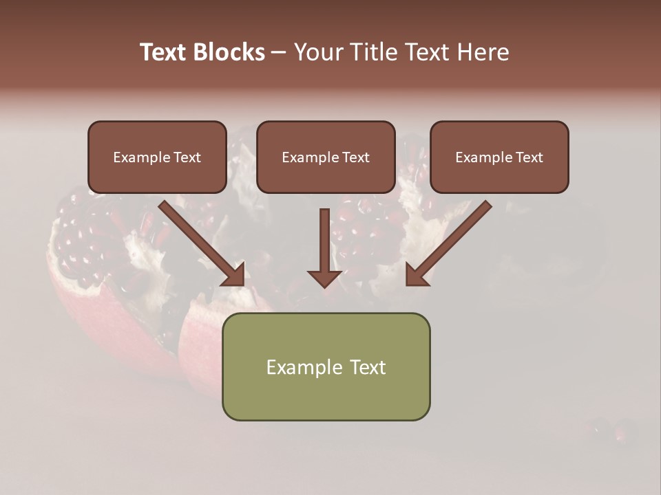 Gorgeous Broken Pomegranate In Holland's Style Laying On The Craft Paper PowerPoint Template