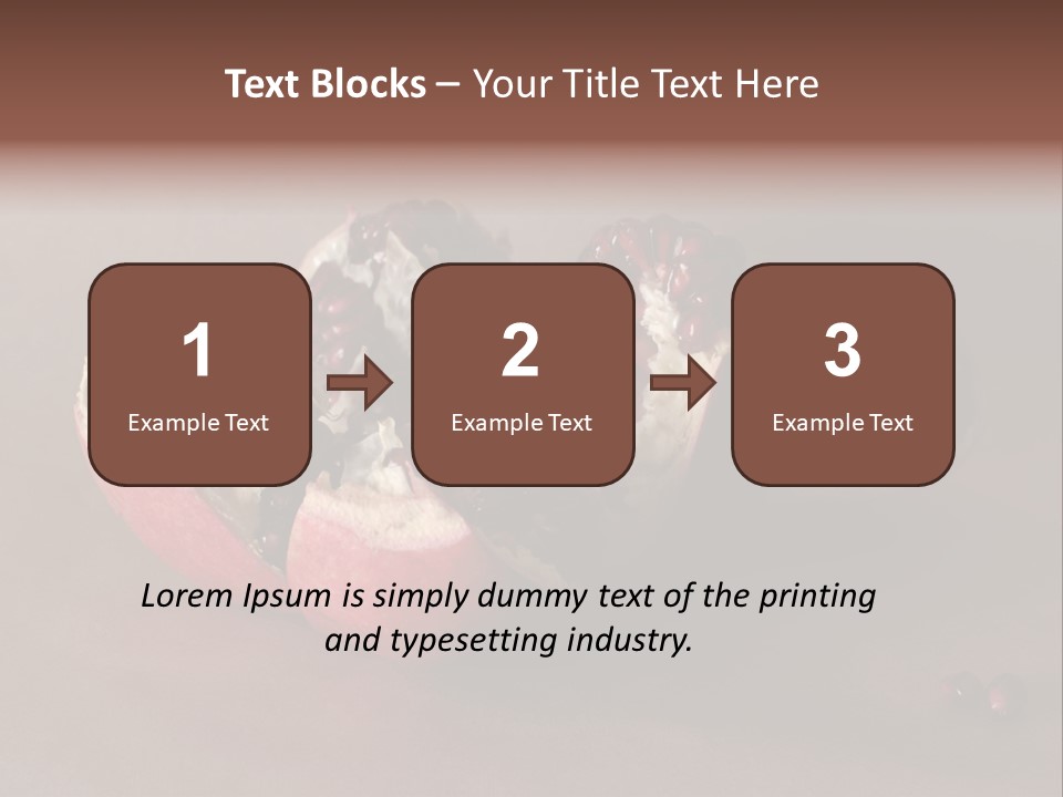 Gorgeous Broken Pomegranate In Holland's Style Laying On The Craft Paper PowerPoint Template