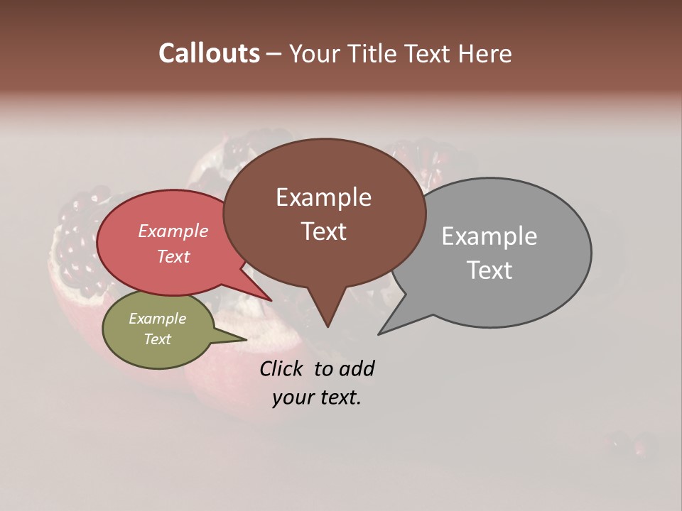 Gorgeous Broken Pomegranate In Holland's Style Laying On The Craft Paper PowerPoint Template