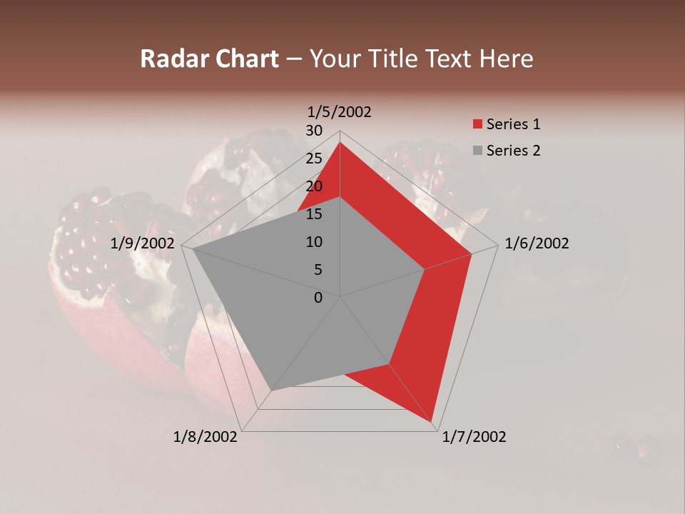 Gorgeous Broken Pomegranate In Holland's Style Laying On The Craft Paper PowerPoint Template