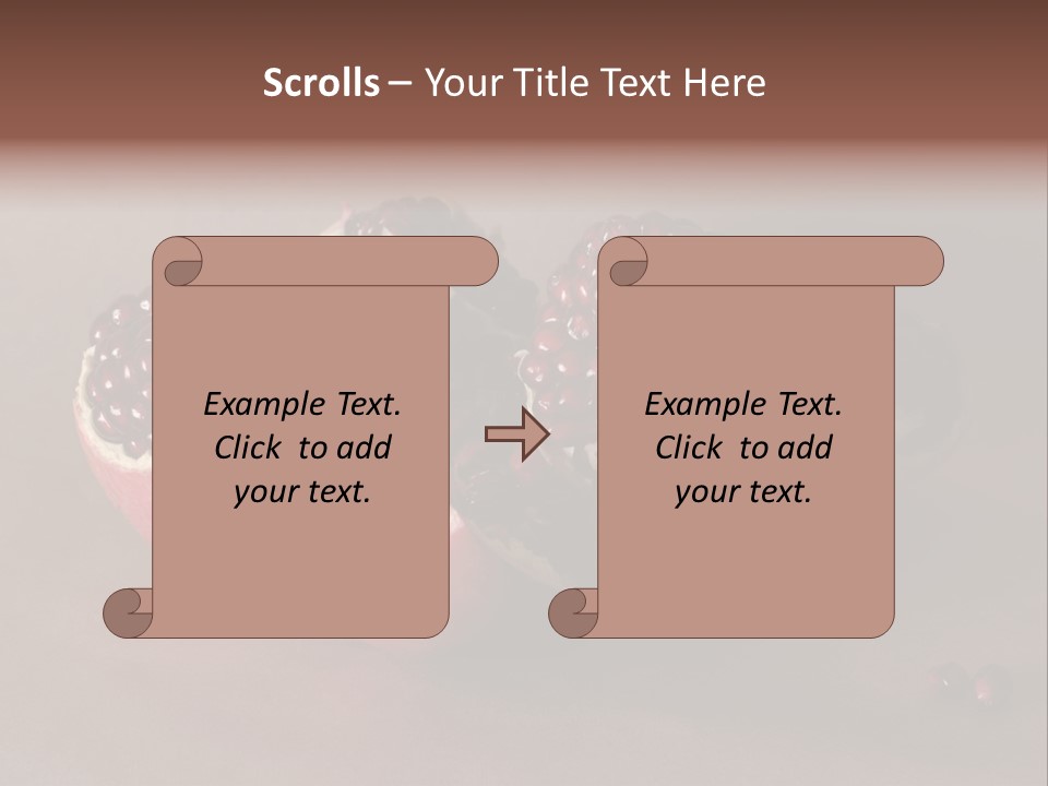 Gorgeous Broken Pomegranate In Holland's Style Laying On The Craft Paper PowerPoint Template