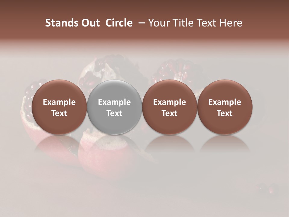 Gorgeous Broken Pomegranate In Holland's Style Laying On The Craft Paper PowerPoint Template