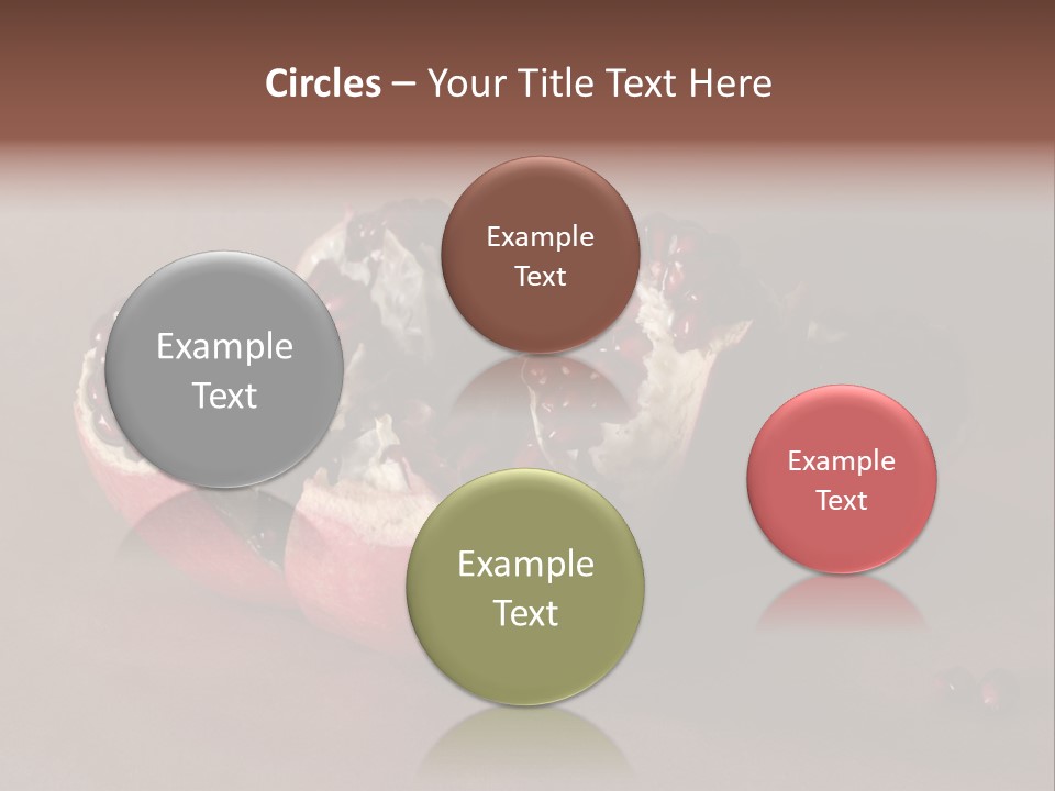 Gorgeous Broken Pomegranate In Holland's Style Laying On The Craft Paper PowerPoint Template