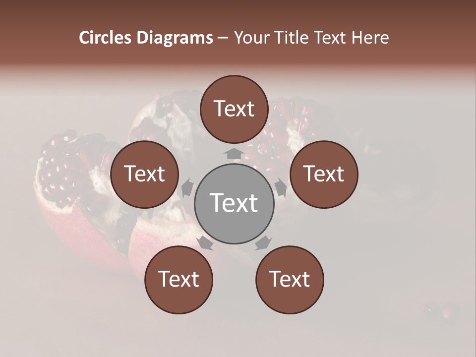 Gorgeous Broken Pomegranate In Holland's Style Laying On The Craft Paper PowerPoint Template