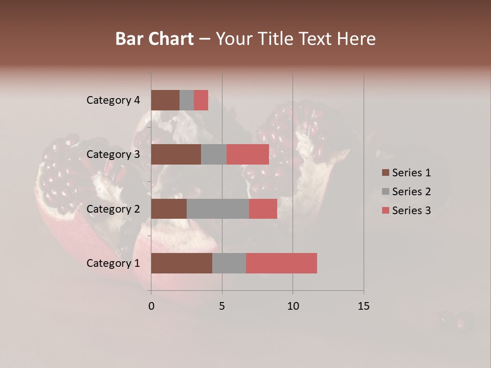 Gorgeous Broken Pomegranate In Holland's Style Laying On The Craft Paper PowerPoint Template