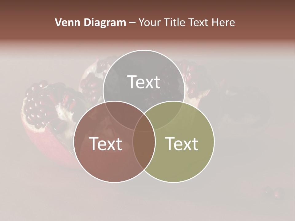 Gorgeous Broken Pomegranate In Holland's Style Laying On The Craft Paper PowerPoint Template