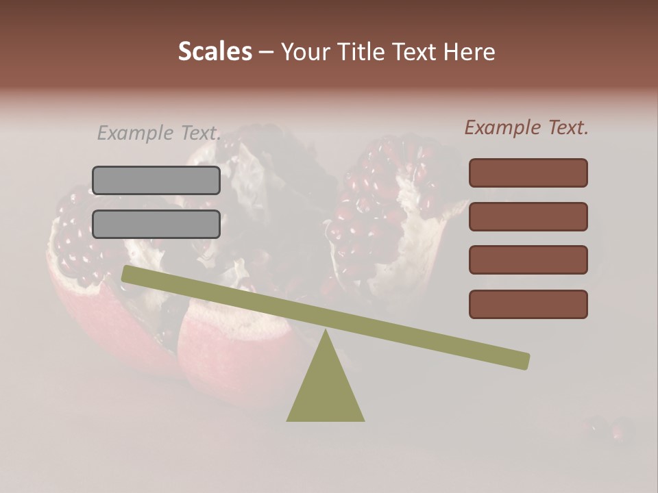 Gorgeous Broken Pomegranate In Holland's Style Laying On The Craft Paper PowerPoint Template