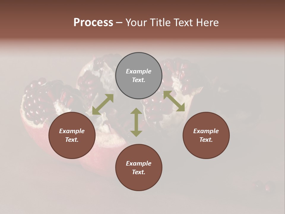 Gorgeous Broken Pomegranate In Holland's Style Laying On The Craft Paper PowerPoint Template