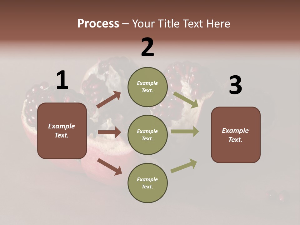 Gorgeous Broken Pomegranate In Holland's Style Laying On The Craft Paper PowerPoint Template