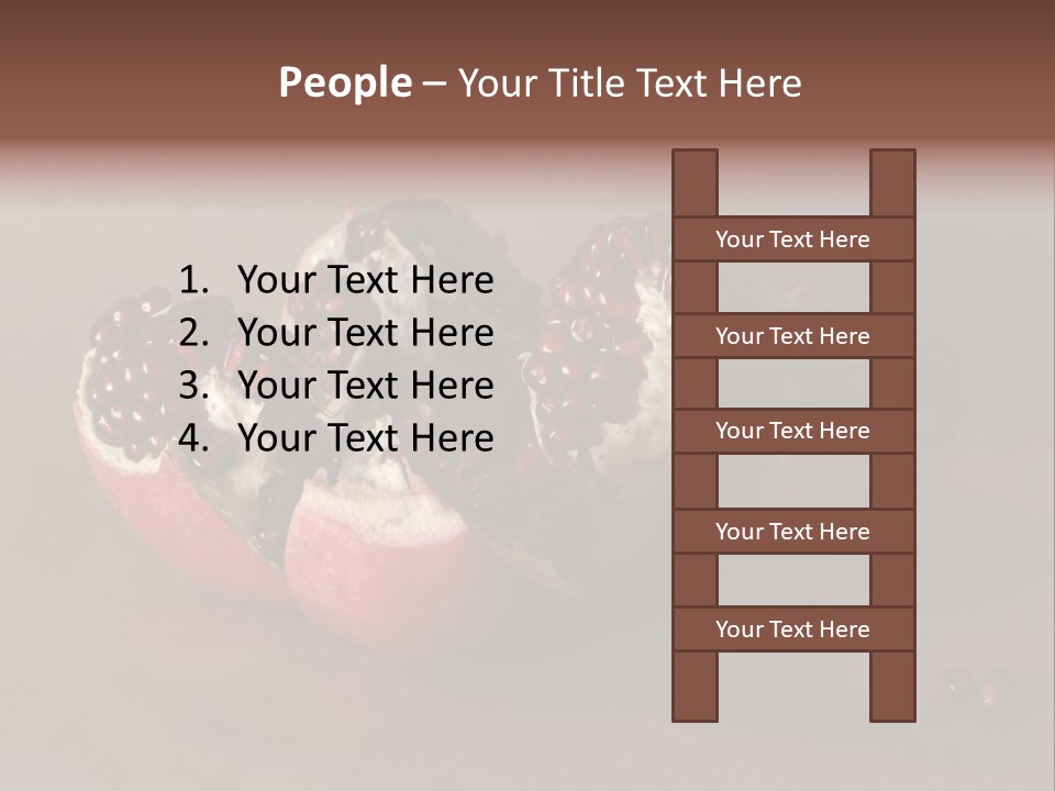 Gorgeous Broken Pomegranate In Holland's Style Laying On The Craft Paper PowerPoint Template