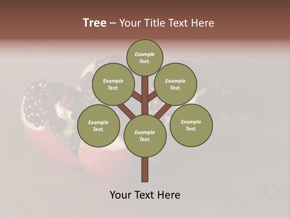 Gorgeous Broken Pomegranate In Holland's Style Laying On The Craft Paper PowerPoint Template