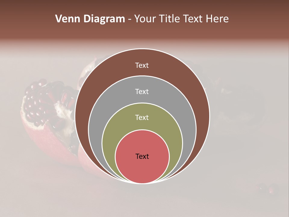 Gorgeous Broken Pomegranate In Holland's Style Laying On The Craft Paper PowerPoint Template