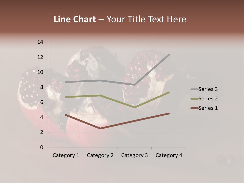 Gorgeous Broken Pomegranate In Holland's Style Laying On The Craft Paper PowerPoint Template