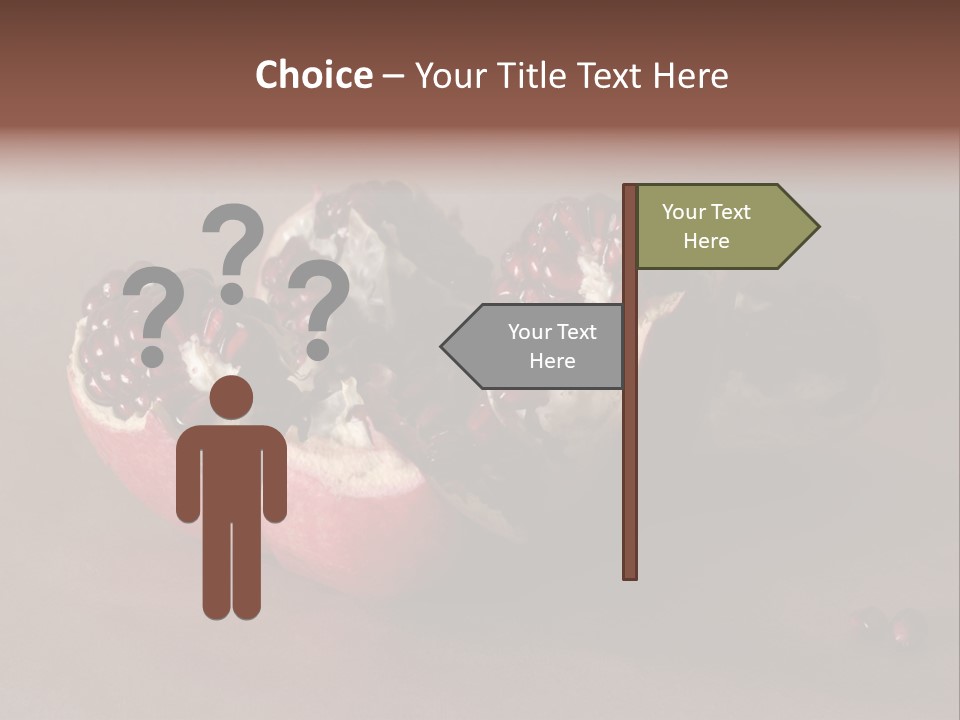 Gorgeous Broken Pomegranate In Holland's Style Laying On The Craft Paper PowerPoint Template