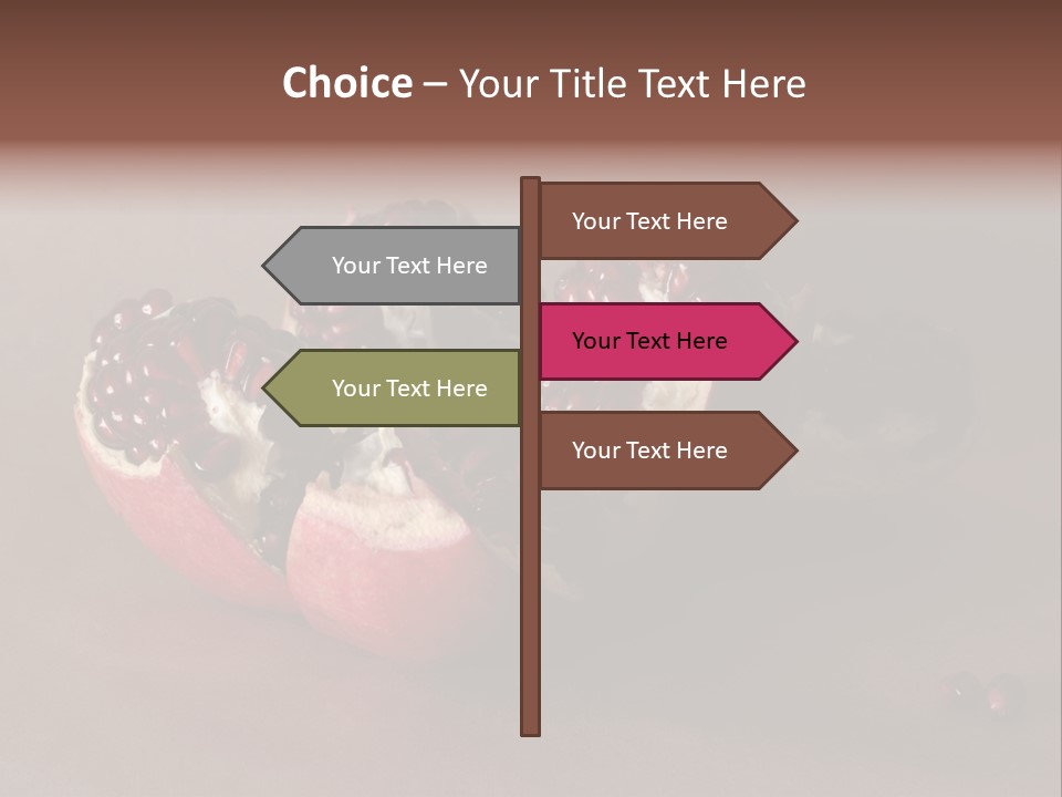 Gorgeous Broken Pomegranate In Holland's Style Laying On The Craft Paper PowerPoint Template