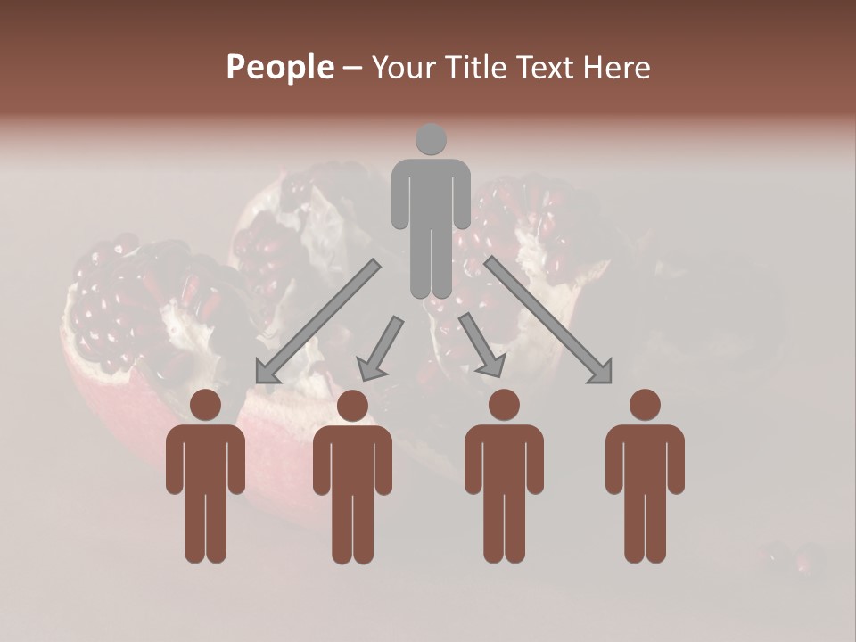 Gorgeous Broken Pomegranate In Holland's Style Laying On The Craft Paper PowerPoint Template