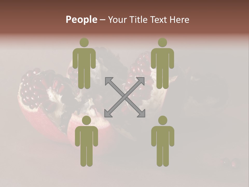 Gorgeous Broken Pomegranate In Holland's Style Laying On The Craft Paper PowerPoint Template