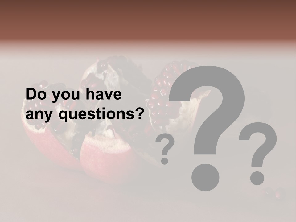 Gorgeous Broken Pomegranate In Holland's Style Laying On The Craft Paper PowerPoint Template