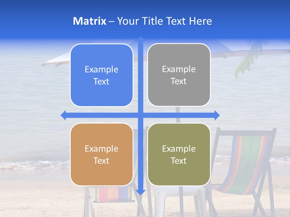 Two Beach Chairs Under An Umbrella On The Beach PowerPoint Template