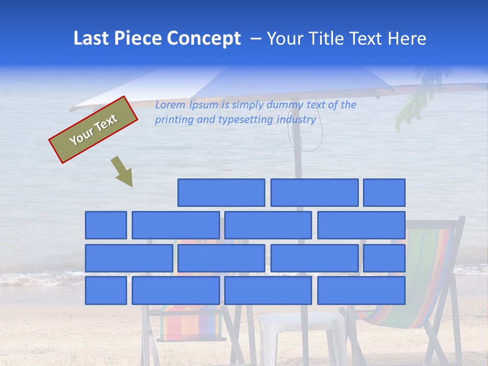 Two Beach Chairs Under An Umbrella On The Beach PowerPoint Template