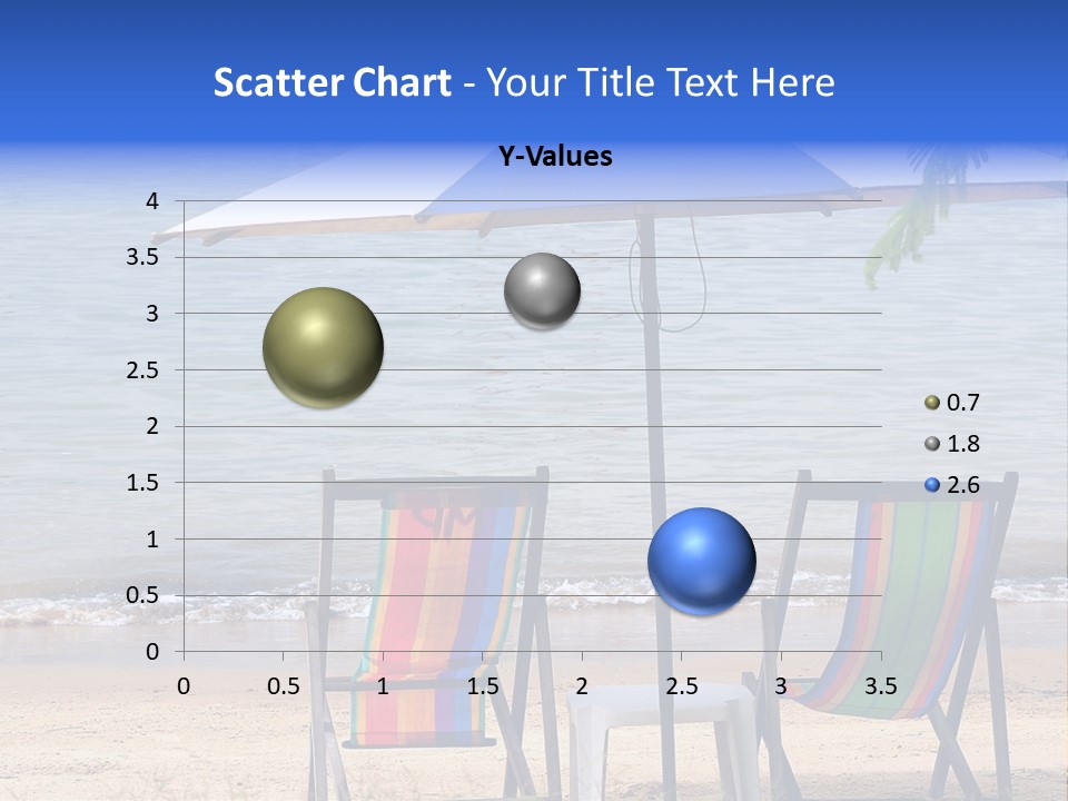 Two Beach Chairs Under An Umbrella On The Beach PowerPoint Template