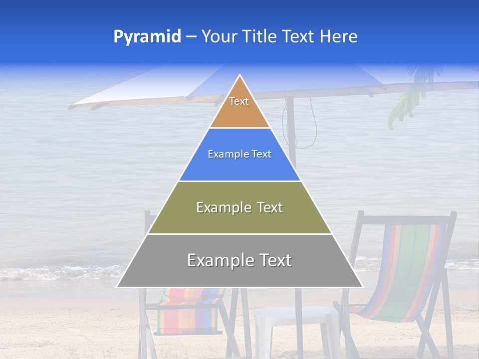 Two Beach Chairs Under An Umbrella On The Beach PowerPoint Template