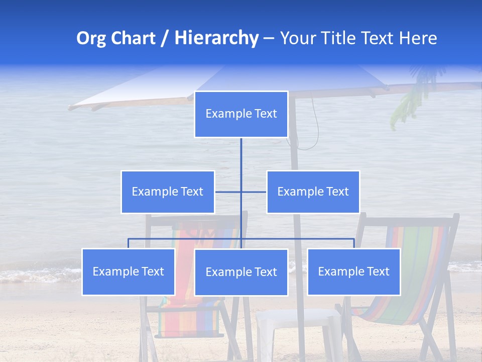 Two Beach Chairs Under An Umbrella On The Beach PowerPoint Template