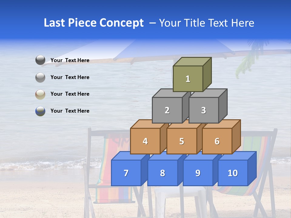 Two Beach Chairs Under An Umbrella On The Beach PowerPoint Template