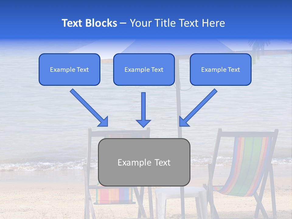 Two Beach Chairs Under An Umbrella On The Beach PowerPoint Template