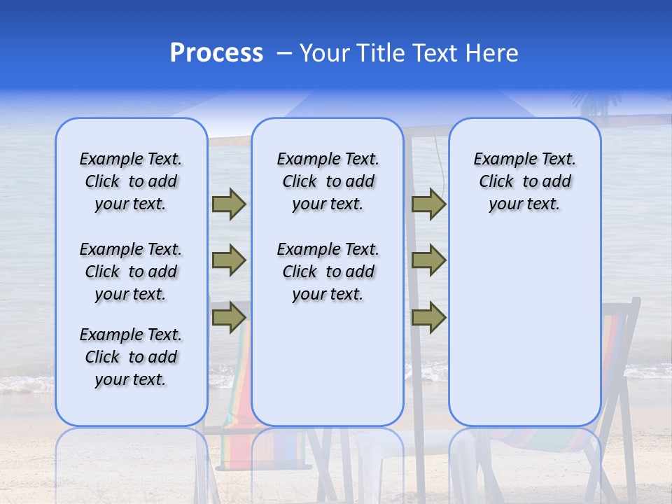 Two Beach Chairs Under An Umbrella On The Beach PowerPoint Template