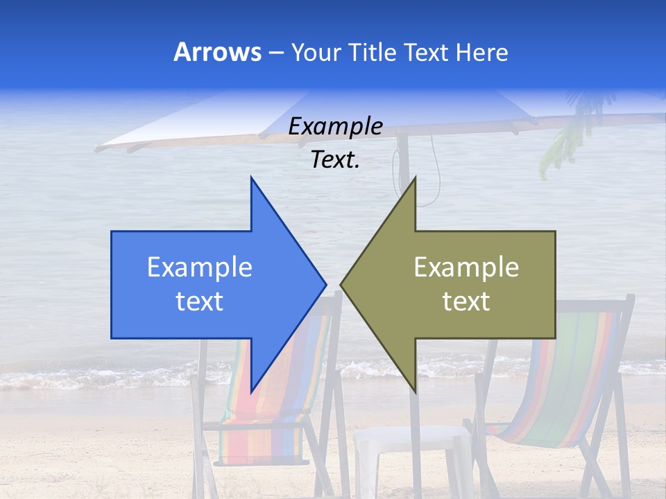 Two Beach Chairs Under An Umbrella On The Beach PowerPoint Template