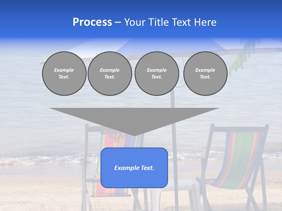 Two Beach Chairs Under An Umbrella On The Beach PowerPoint Template