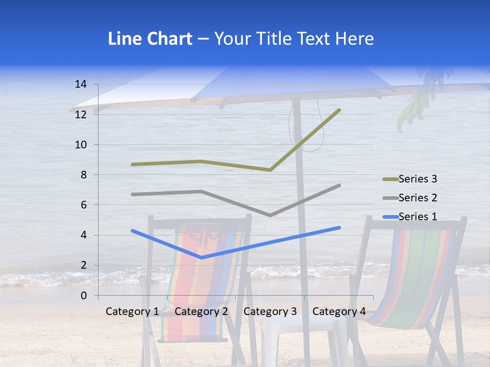 Two Beach Chairs Under An Umbrella On The Beach PowerPoint Template