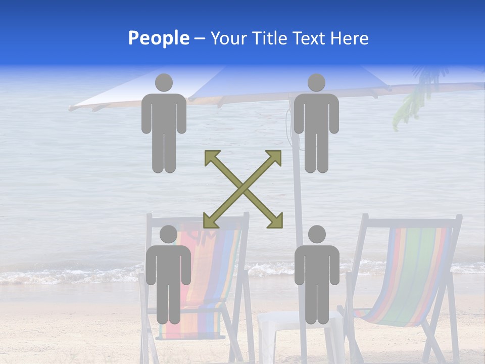 Two Beach Chairs Under An Umbrella On The Beach PowerPoint Template