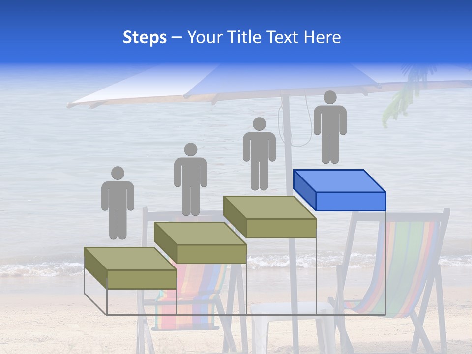 Two Beach Chairs Under An Umbrella On The Beach PowerPoint Template