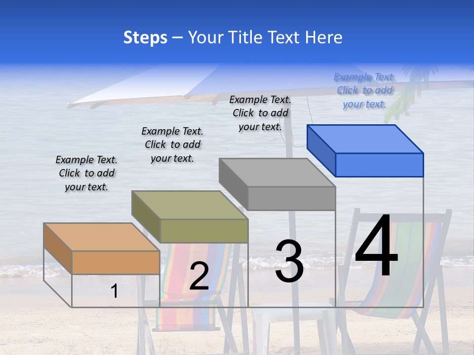 Two Beach Chairs Under An Umbrella On The Beach PowerPoint Template