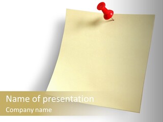 Note With Tack PowerPoint Template